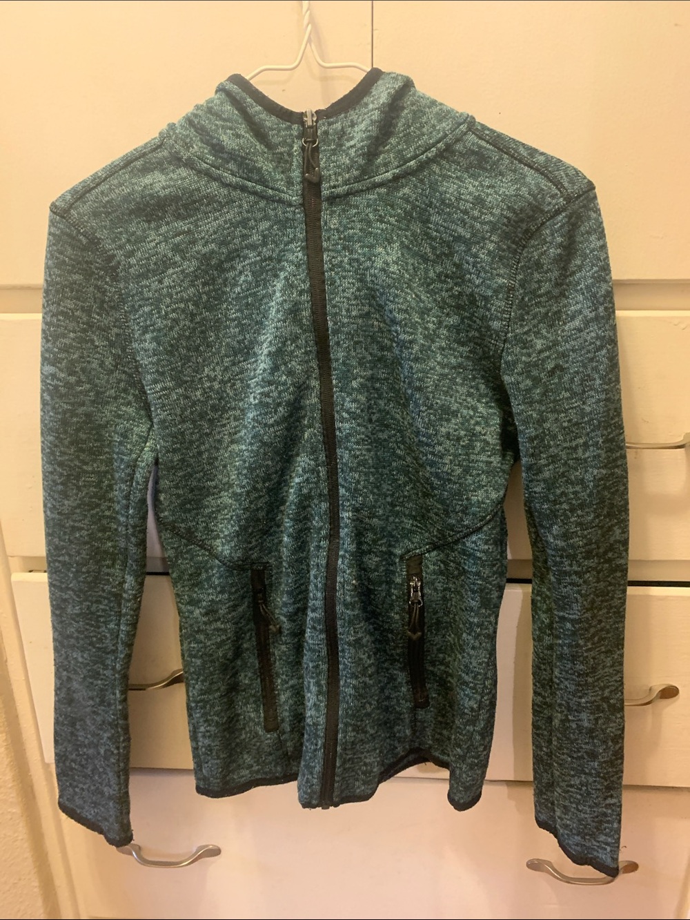 Women’s Teal Full-Zip Utility Jacket with Hood